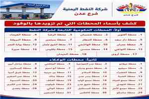 شركة النفط بعدن تطمئن المواطنين: لا أزمة في المشتقات النفطية بعدن وتموين عشرات المحطات بالوقود