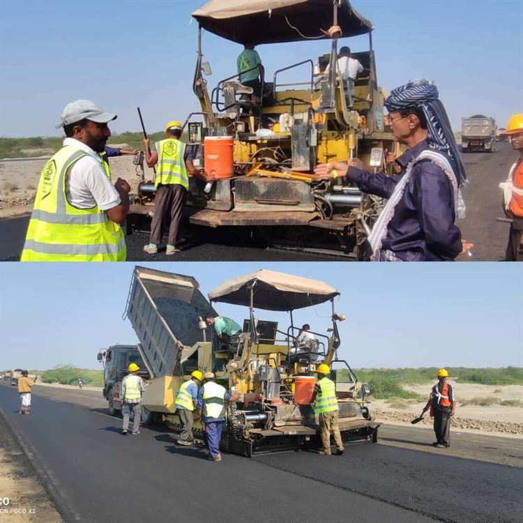مدير عام مديرية زنجبار الداحوري يتفقد مشروع صيانة شوارع المدينة من دوار دوغلان إلى ستاد خليجي 20