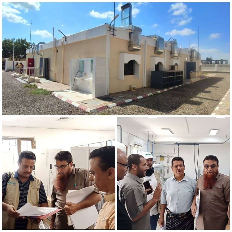 مدير عام مكتب الصحة بأبين يطلع على التجهيزات واللمسات النهائية لتأثيث وتسليم مبنى العزل الصحي ومصنع الأوكسجين بمدينة جعار