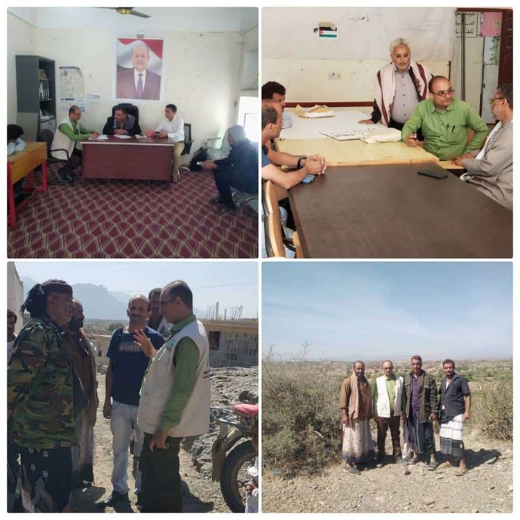 مديرعام قعطبة يناقش مع استشاري محافظة الضالع بالاشغال العامة مشروع برنامج التحزيم  بالمديرية