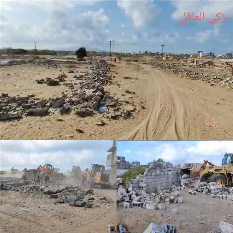 ازالة واسعة للبناء العشوائي في مجرى سيل منطقة الحسوة