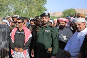 قائد قوات حماية حضرموت يشارك في مراسيم تشييع العقيد أنيس التميمي