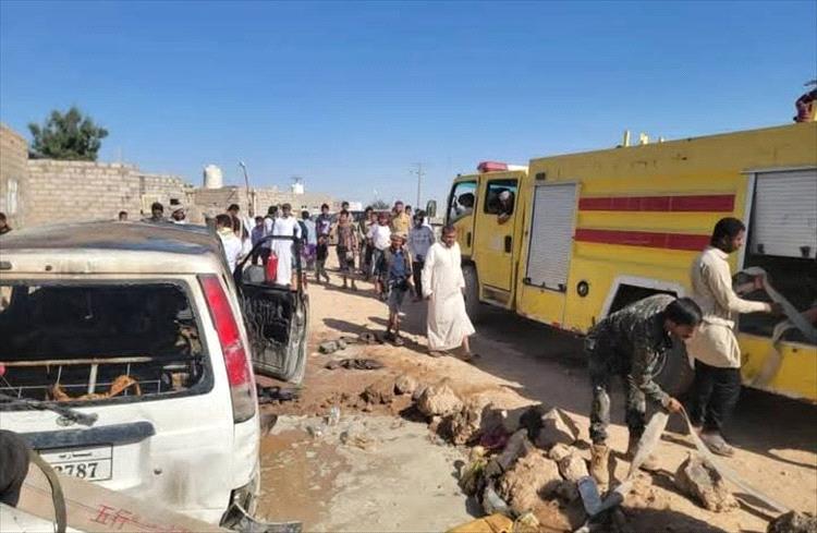 إثر حريق مفاجئ.. وفاة طفلين داخل باص في مأرب