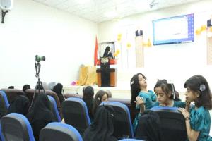 تنظيم فعالية توعوية لطالبات جامعة اقليم سبأ خاصة بمواجهة العنف والابتزاز الالكتروني