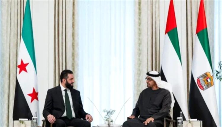 محمد بن زايد وأحمد الشرع يؤكدان أهمية تعزيز أمن واستقرار المنطقة