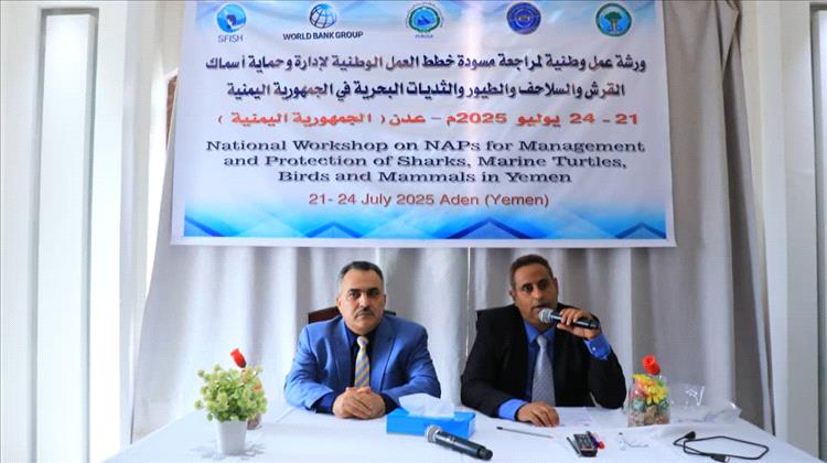 ورشة عمل لمراجعة مسودة خطط العمل الوطنية لإدارة وحماية اسماك القرش والسلاحف والطيور والثدييات البحرية باليمن