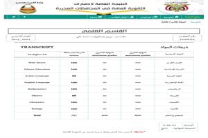 تهنئة للطالبة الأولى على مستوى الجمهورية مريم عبدالرقيب أحمد علي بمناسبة تخرجها من الثانوية العامة