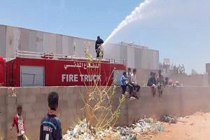 إخماد حريق نُشب في مقهى بحضرموت