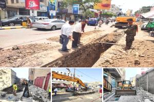 "المشمر" يتفقد سير العمل في مشروع تغيير شبكة الصرف الصحي بحي الكوثر بتعز