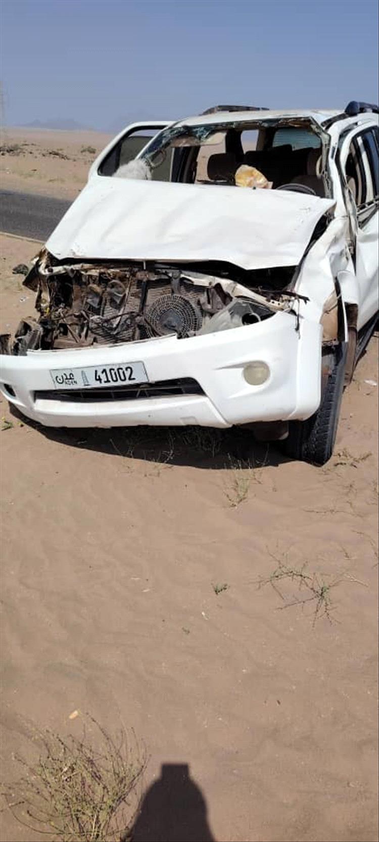 حادث مروري للقائد محمد عبدالله حسن أثناء عودته من الضالع إلى عدن