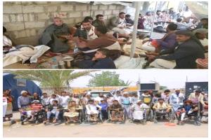 جرحى مأرب يواصلون اعتصامهم لليوم الثالث مطالبين بصرف رواتبهم المتوقفة