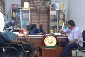 وكيل وزارة الشباب والرياضة خالد الخليفي يلتقي إدارة نادي المجد الرياضي في العاصمة عدن