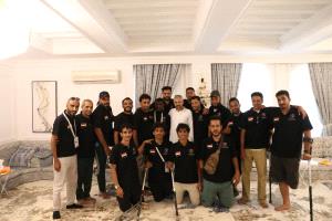 المخلافي يستقبل منتخب اليمن لكرة قدم ذوي البتر ويشيد بإرادتهم الأسطورية