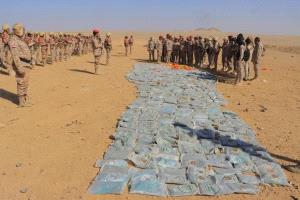 المنطقة العسكرية السادسة تضبط أكثر من طن من الممنوعات ضمن حملة الانتشار الأمني في الجوف