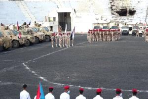 قوات الدعم والإسناد تنفذ عرضاً عسكرياً مهيباً بمناسبة الذكرى 62 لثورة 14 أكتوبر بمحافظة أبين