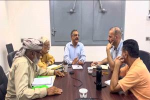 وكيل وزارة الزراعة والأسماك يناقش مع البرنامج الإنمائي تدخلاته للحد من أضرار السيول على عدن ولحج