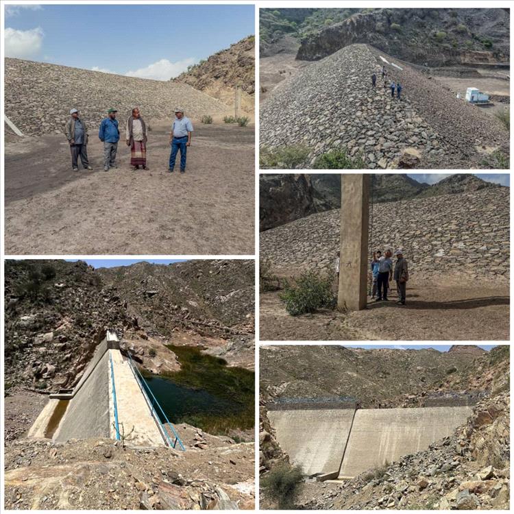 لجنة من وزارة الزراعة تستلم سدّي كلتاه والناشع في الضالع