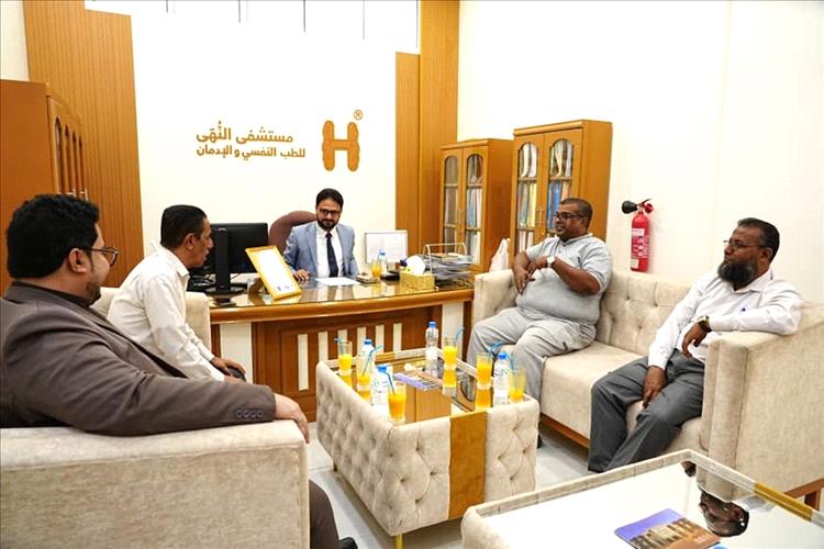 العمودي وبرويشد يزوران مستشفى النهى للطب النفسي والادمان لبحث تعزيز الشراكة في الدعم النفسي