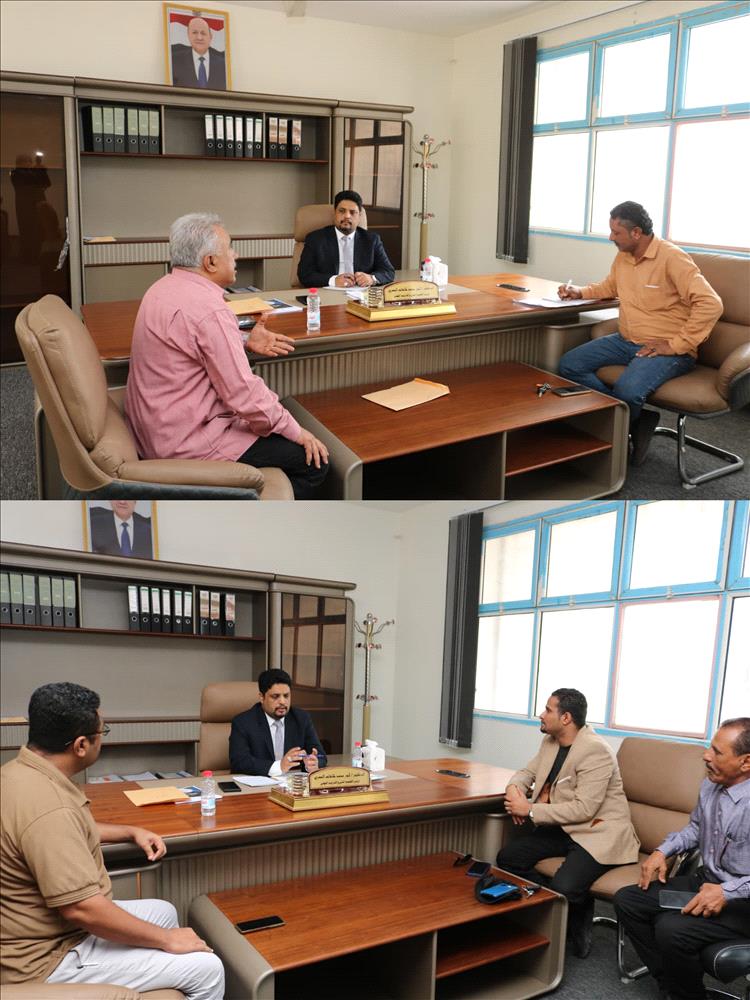 وزير التعليم الفني يناقش سير العمل في مكاتب عدن ولحج و تطوير المناهج وتعزيز الكوادر