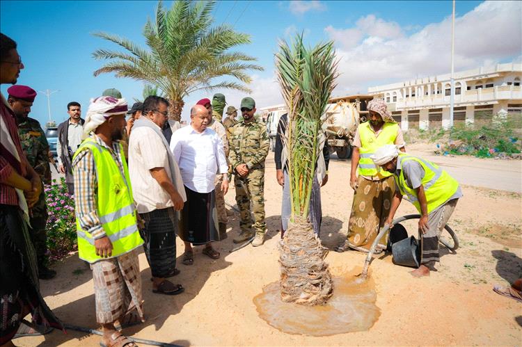 عضو مجلس القيادة محافظ حضرموت يدشن مشروع إعادة تأهيل شارع المطار