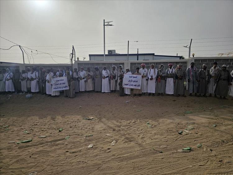 مأرب: مطالبات بتحسين الكهرباء وفتح بوابة سد مأرب خلال وقفة احتجاجية بالوادي