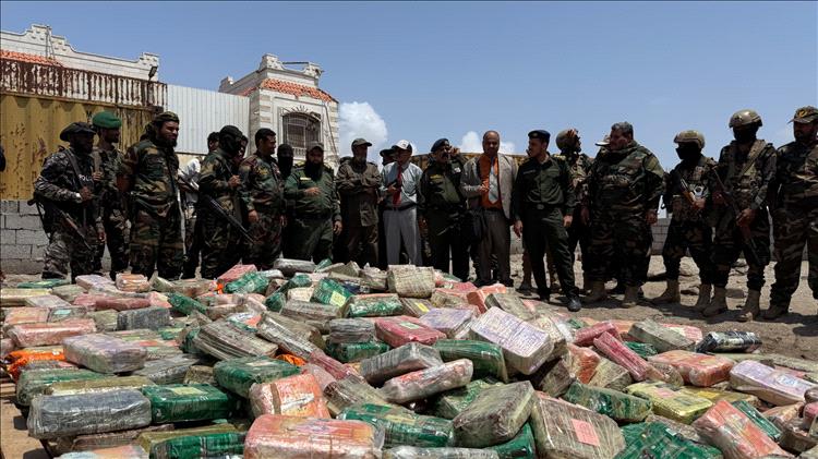 النيابة الجزائية المتخصصة تتلف طناً و 213 كيلو جرام من المخدرات ضبطتها الحملة الأمنية غرب لحج