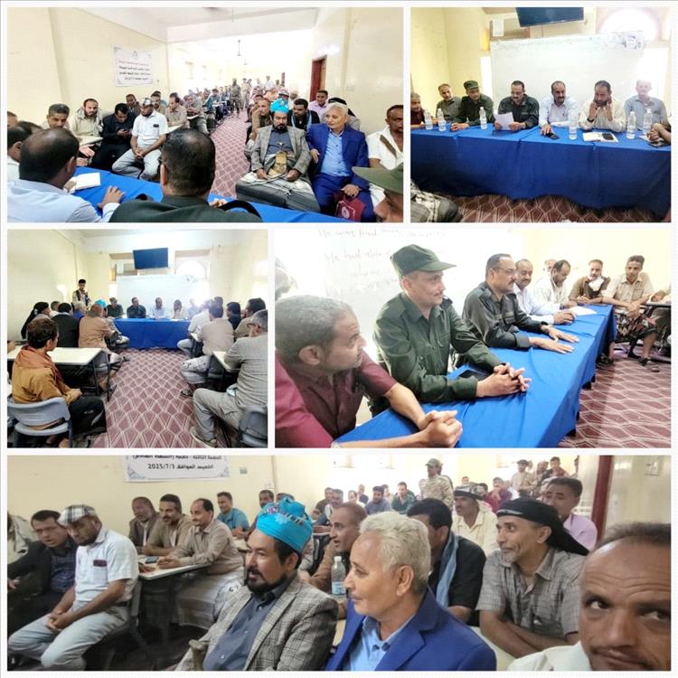 مدير عام المديرية ومدير أمن الضالع يبحثان مع اللجان المجتمعية تعزيز الأمن والاستقرار في قعطبة