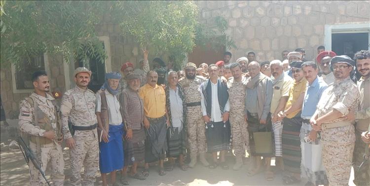 العميد الركن علي حسن الجهوري يعقد لقاءً في ردفان ويؤكد على أهمية الحضور والتنمية وتوحيد الجهود