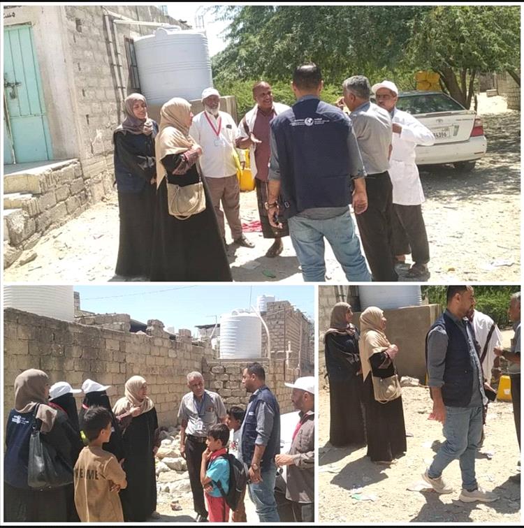 فريق إشرافي من وزارة الصحة ينفذ نزولاً ميدانياً لمتابعة نشاط التوعية والتحصين في مديرية مودية