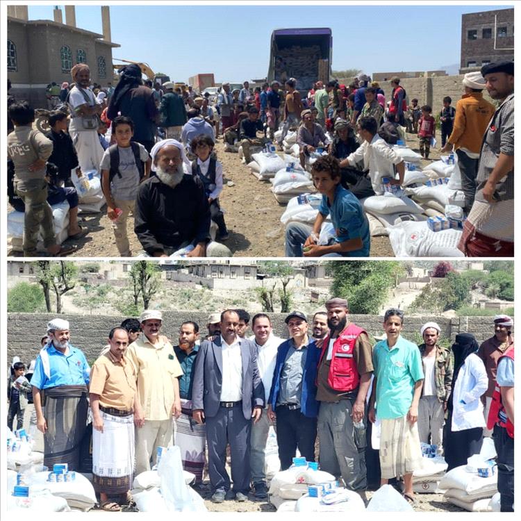 تدشين توزيع المواد الغذائية للاسر الفقيرة والمتضررة بمناطق حمرات ولكمة صلاح بقعطبة والضالع