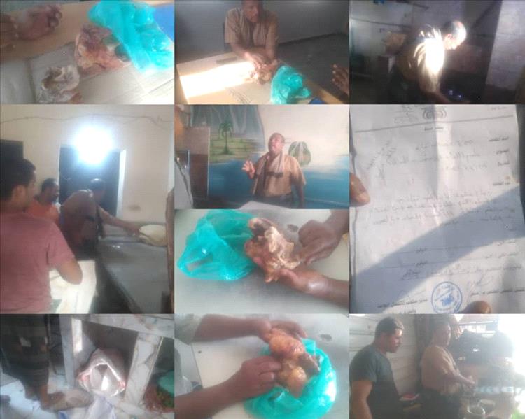 مكتب الأشغال العامة في خنفر يضبط دجاجًا فاسدًا في أحد مطاعم سوق جعار