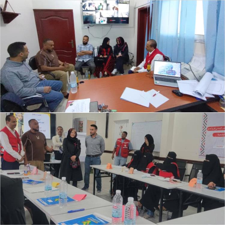 وفد من الصليب الأحمر الدولي يطلع على أنشطة وخدمات الهلال الأحمر في لحج