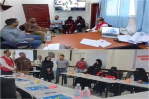 وفد من الصليب الأحمر الدولي يطلع على أنشطة وخدمات الهلال الأحمر في لحج