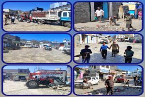 انطلاق حملة نظافة واسعة في سوق مديرية يافع رصد