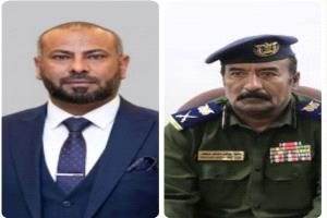 وكيل وزارة الداخلية اللواء الدكتور قائد عاطف يجري اتصالاً بمحافظ الضالع للاطمئنان على صحته وينقل تحيات وزير الداخلية