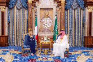 ولي العهد السعودي يبحث مع رئيسة وزراء إيطاليا مستجدات الأوضاع الإقليمية