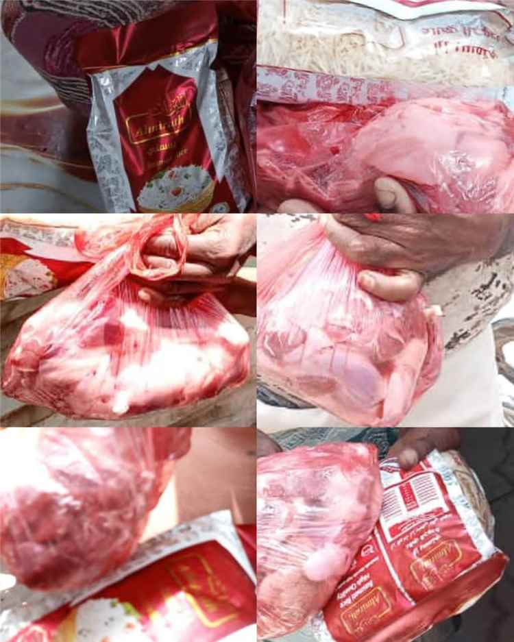 مبادرة خيرية توزع اللحوم والأرز على 50 أسرة في الحصن بأبين