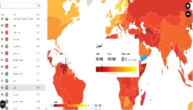 اليمن يتذيل مؤشر مدركات الفساد 2025 ويُصنّف ضمن أكثر خمس دول فسادًا عالميًا