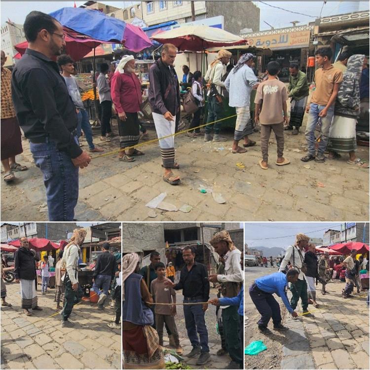 استعدادًا لشهر رمضان المبارك، مكتب الأشغال بحالمين ينفذ حملة لترتيب سوق حبيل الريدة