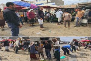 استعدادًا لشهر رمضان المبارك، مكتب الأشغال بحالمين ينفذ حملة لترتيب سوق حبيل الريدة