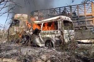 عاجل | مصرع 16 شخصًا في حادث مروري مروع بالمحفد إثر تصادم قاطرة بباص واحتراقه بالكامل