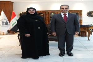 القاضي صباح العلواني تلتقي رئيس مجلس القضاء الأعلى العراقي وتؤكد أهمية توسيع التعاون القضائي العربي