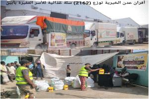 أفران عدن الخيرية توزع (2162) سلة غذائية للأسر الفقيرة بأبين