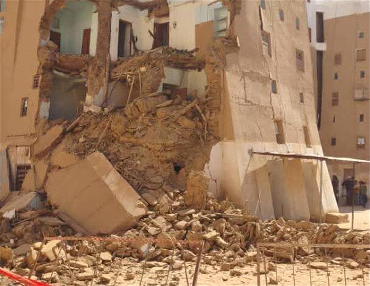 انهيار منزل في شبام حضرموت