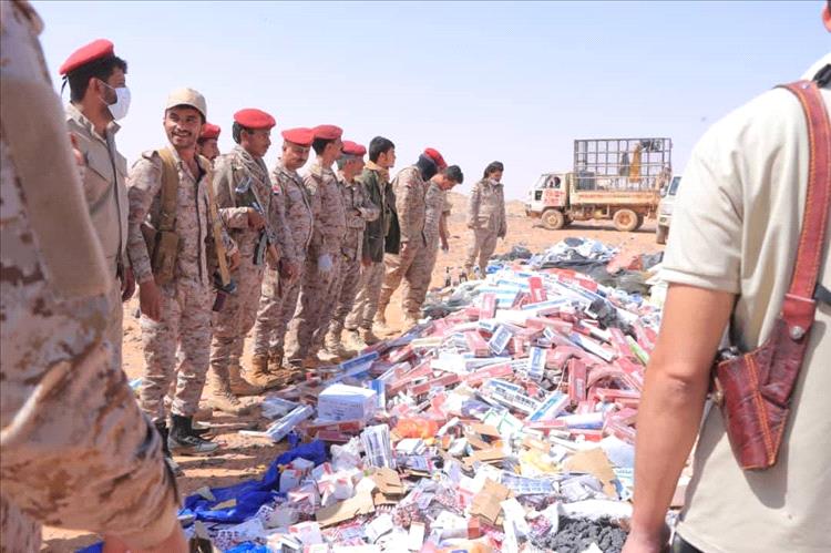 قيادة كتيبة منفذ الوديعة تُتلف كميات ضخمة من الممنوعات بينها 594 كجم من الحشيش وأكثر من 118ألف حبة كبتاجون