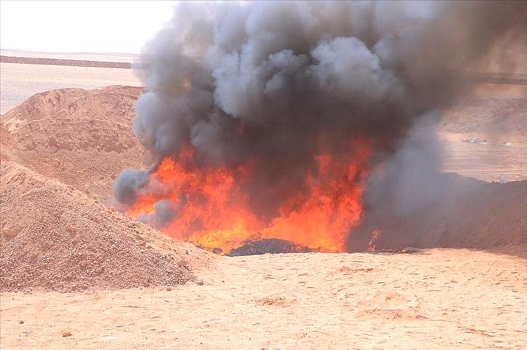 إتلاف كميات من المواد المخدرة والممنوعات في منفذ الوديعة