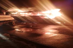 رئيس هيئة النقل البري يوجّه بنزول ميداني 
للاطلاع على أسباب احتراق حافلة ركاب في نقيل العرقوب بأبين