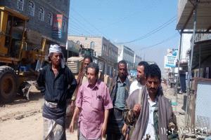 مدير عام مديرية لودر يواصل المتابعة الميدانية لمشروع إصلاح الشوارع