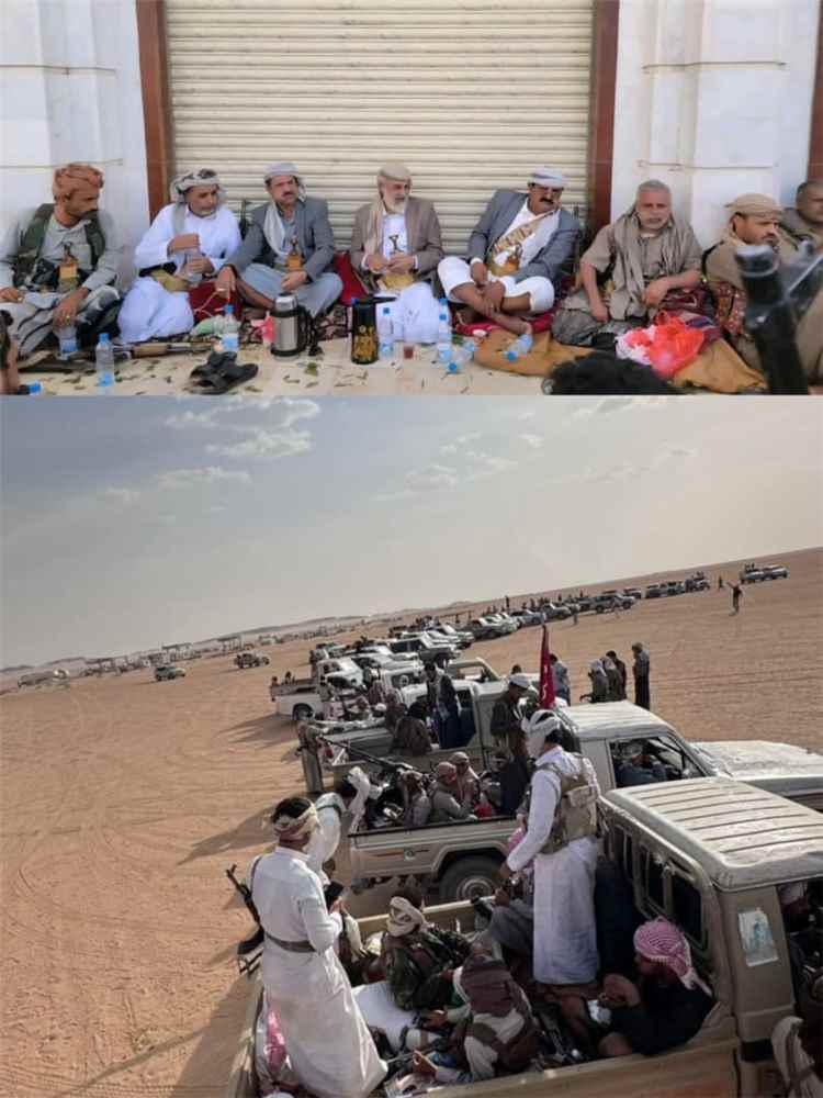 يتقدمهم كبار مشايخ وأعيان القبيلة.. وفد من قبيلة مراد يصل إلى الجوف تلبيةً لدعوة النكف القبلي
