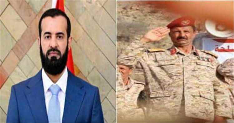 العميد محمد علي جبر يهنئ اللواء الدكتور مختار الرباش بتعيينه قائداً لمحور أبين وترقيته إلى رتبة لواء